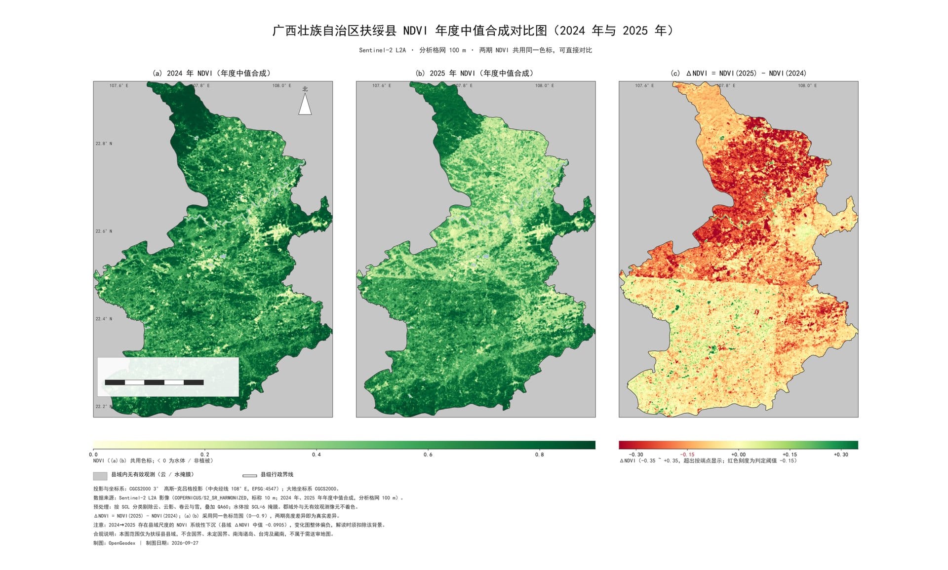 NDVI 对比图 · 偏差诊断